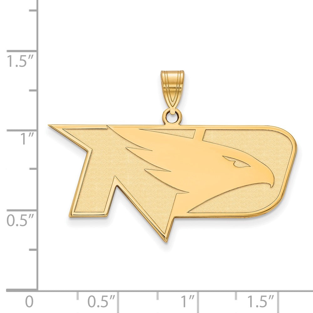 10K Gelbgold Logoart University Of North Dakota Groß Anhänger