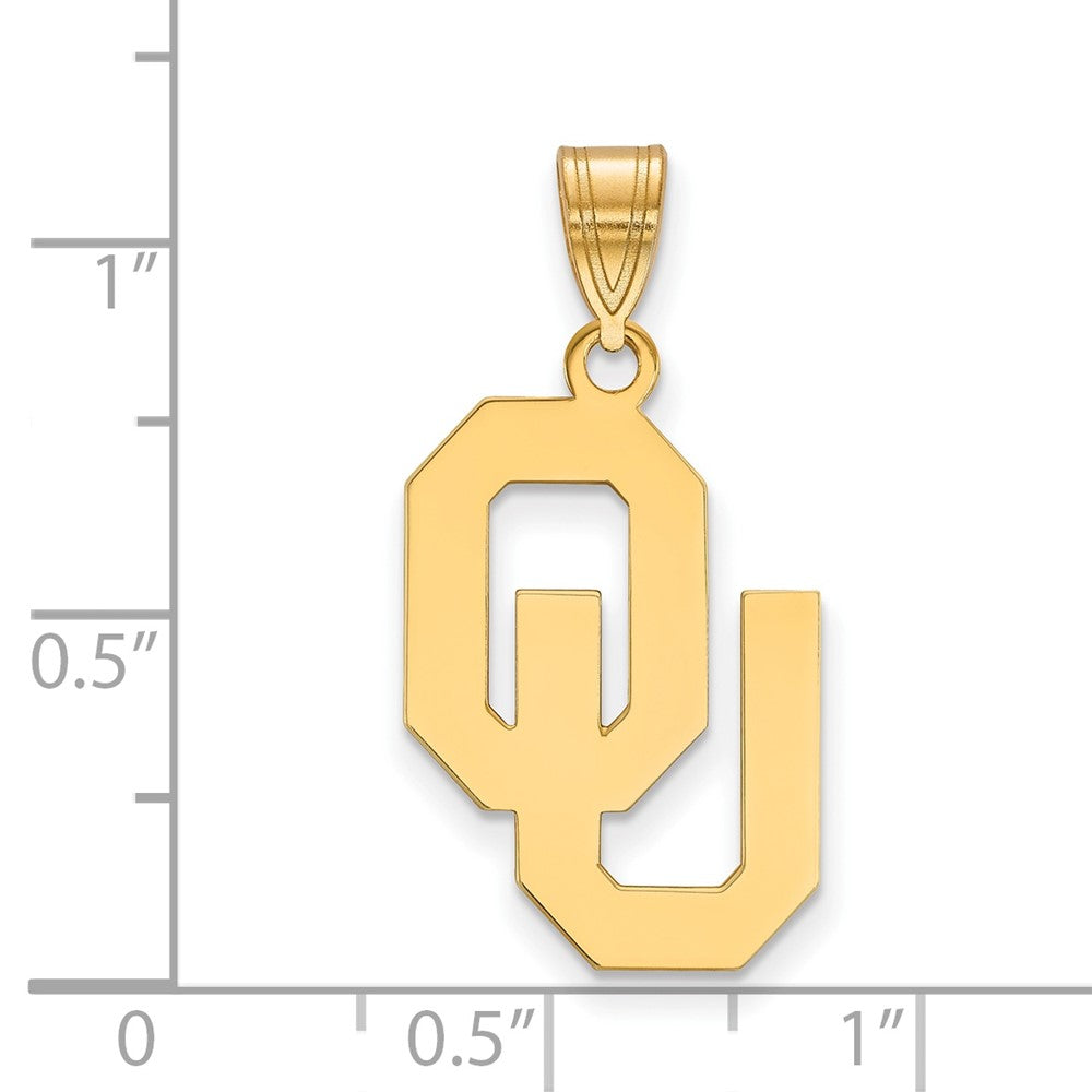 10K Gelbgold Logoart University Of Oklahoma O U Groß Anhänger