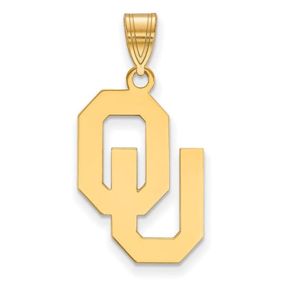 10K Gelbgold Logoart University Of Oklahoma O U Groß Anhänger