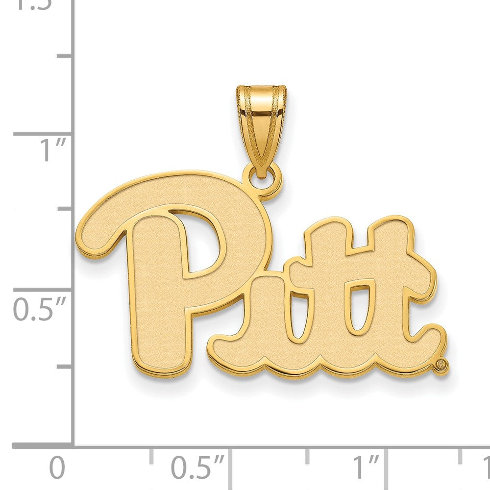 14K Gelbgold Logoart University Of Pittsburgh Groß Anhänger