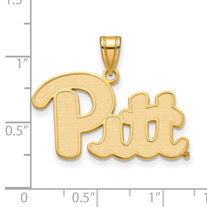 14K Gelbgold Logoart University Of Pittsburgh Groß Anhänger