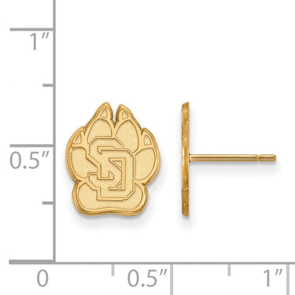10K Gelbgold Logoart University Of South Dakota Klein Ohrstecker