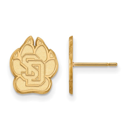 10K Gelbgold Logoart University Of South Dakota Klein Ohrstecker