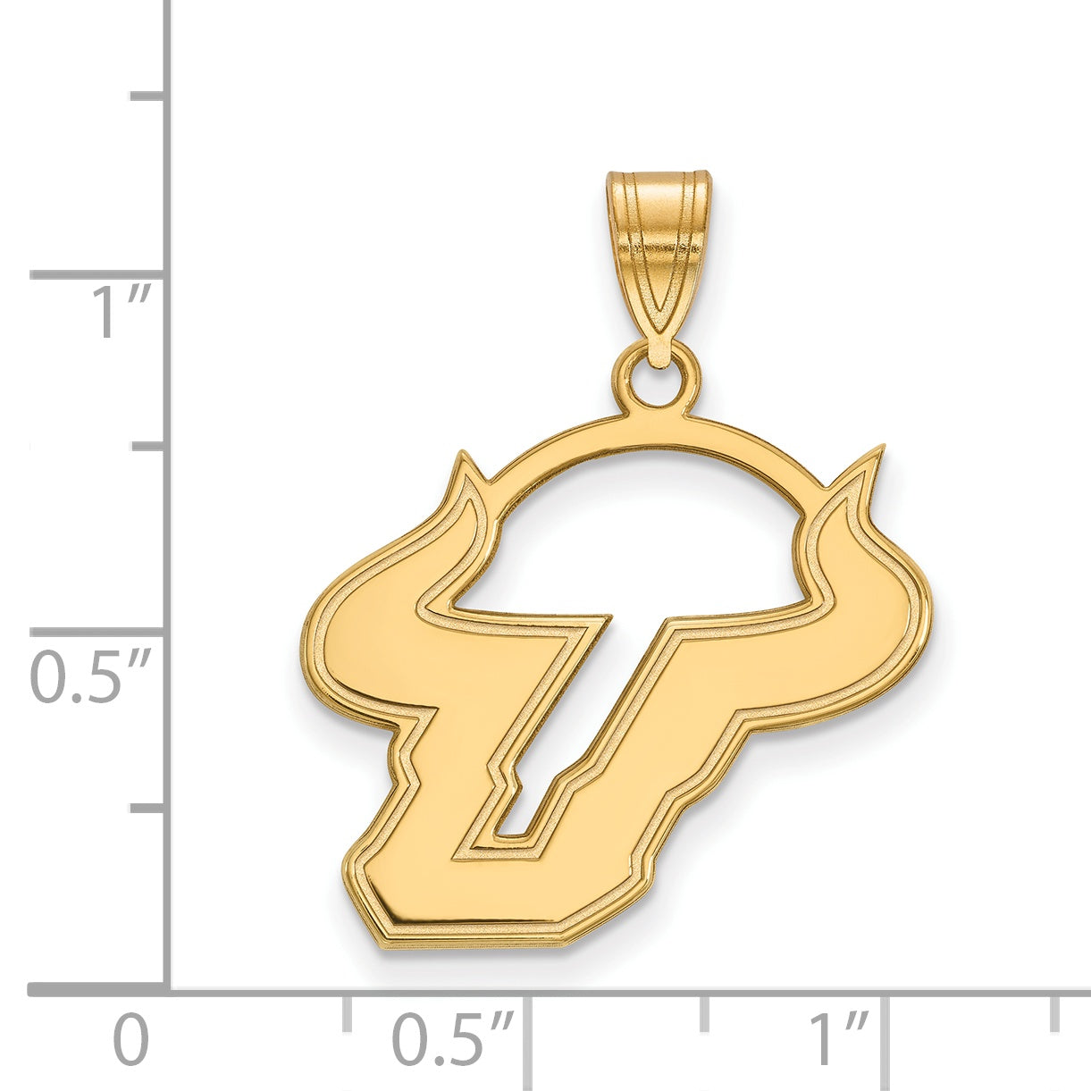10K Gelbgold Logoart University Of South Florida Bull Groß Anhänger