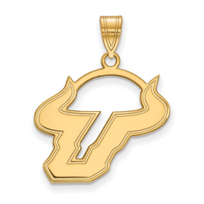 10K Gelbgold Logoart University Of South Florida Bull Groß Anhänger