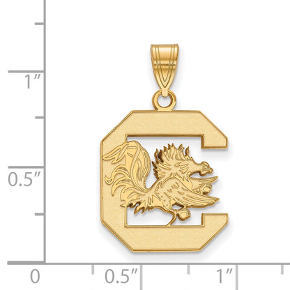 10K Gelbgold Logoart University Of South Carolina Groß Anhänger