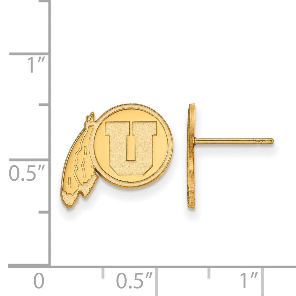 10K Gelbgold Logoart University Of Utah Klein Ohrstecker