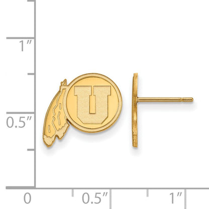 10K Gelbgold Logoart University Of Utah Klein Ohrstecker