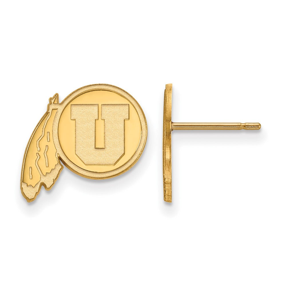 10K Gelbgold Logoart University Of Utah Klein Ohrstecker
