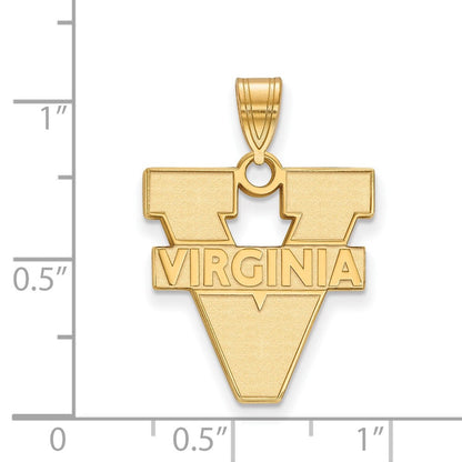 10K Gelbgold Logoart University Of Virginia Groß Anhänger