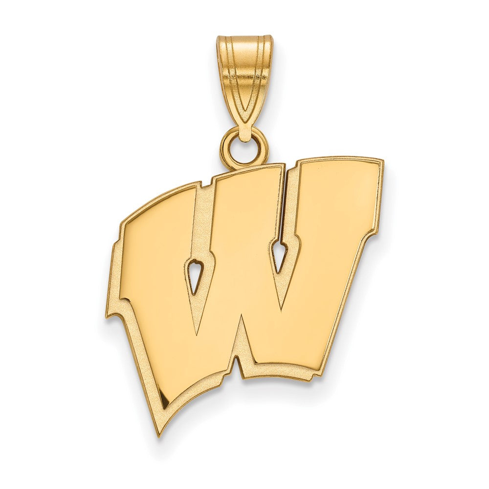 10K Gelbgold Logoart University Of Wisconsin Buchstabe W Groß Anhänger