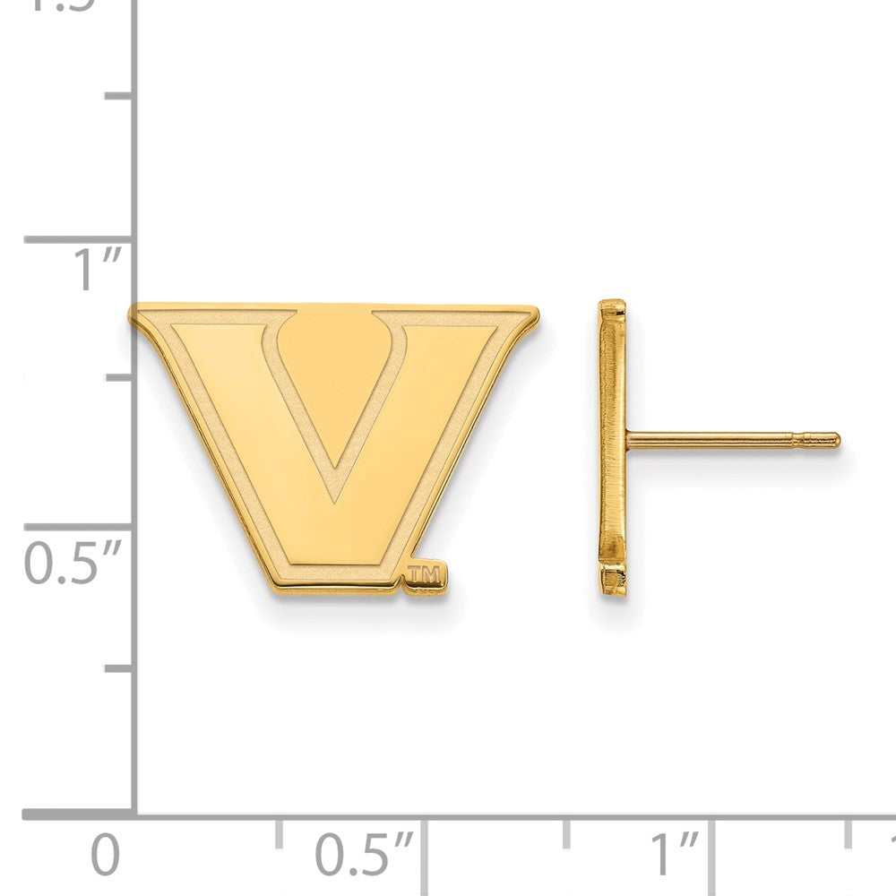 14K Gelbgold 14ky Logoart Vanderbilt University Klein Ohrstecker