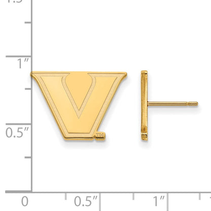 14K Gelbgold 14ky Logoart Vanderbilt University Klein Ohrstecker