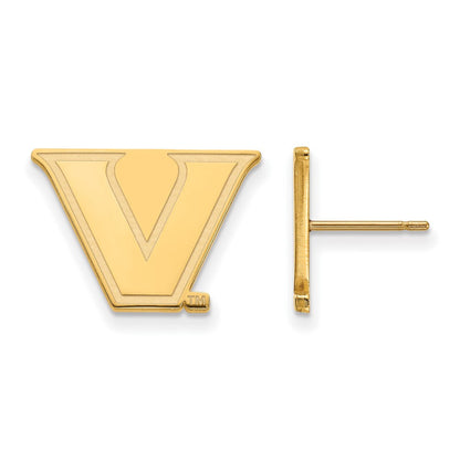 14K Gelbgold 14ky Logoart Vanderbilt University Klein Ohrstecker