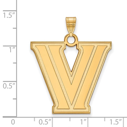 10K Gelbgold Logoart Villanova University Buchstabe V Extra Groß Anhänger