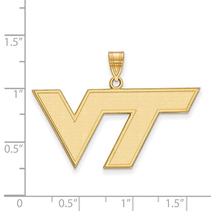 10K Gelbgold Logoart Virginia Tech V T Groß Anhänger