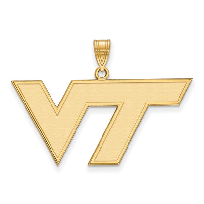 10K Gelbgold Logoart Virginia Tech V T Groß Anhänger