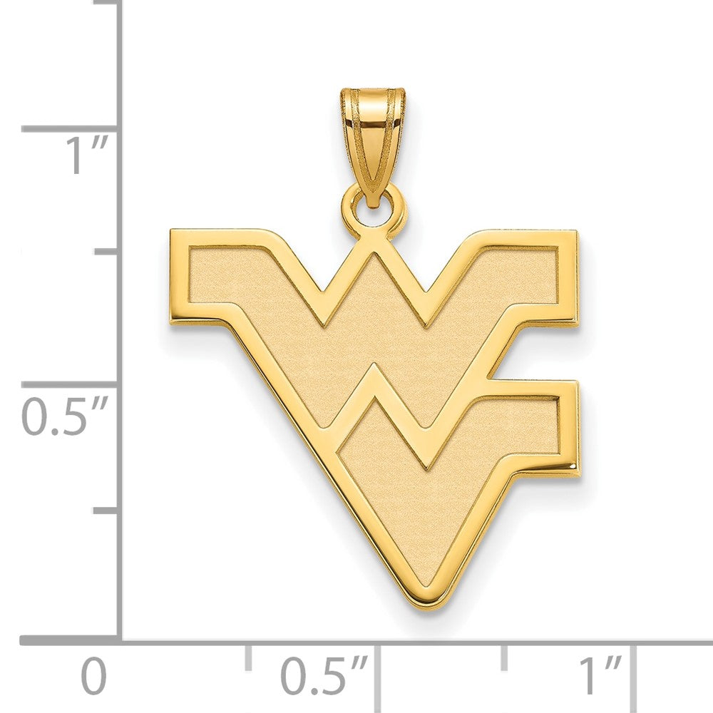 10K Gelbgold Logoart West Virginia University W V Groß Anhänger