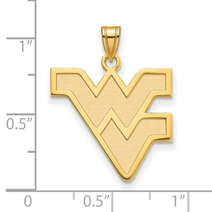 10K Gelbgold Logoart West Virginia University W V Groß Anhänger