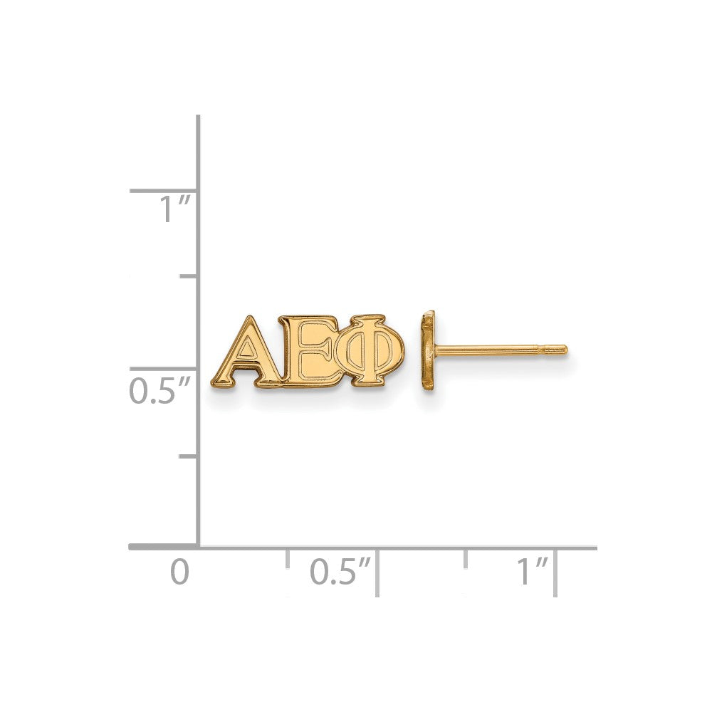 Vergoldet Sterlingsilber Logoart Alpha Epsilon Phi Sorority Greek Buchstaben Extra Klein Ohrstecker