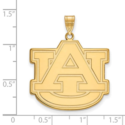 10K Gelbgold Logoart Auburn University A U Extra Groß Anhänger
