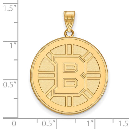 10K Gelbgold Nhl Logoart Boston Bruins Extra Groß Anhänger