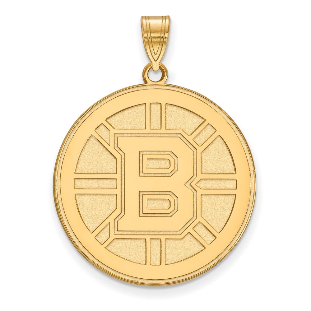 10K Gelbgold Nhl Logoart Boston Bruins Extra Groß Anhänger