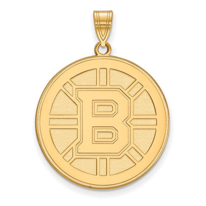 10K Gelbgold Nhl Logoart Boston Bruins Extra Groß Anhänger