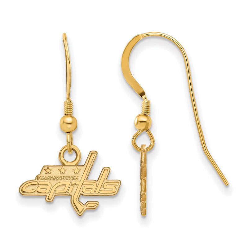 Vergoldet Sterlingsilber Nhl Logoart Washington Capitals Extra Klein Hängend Draht Ohrringe