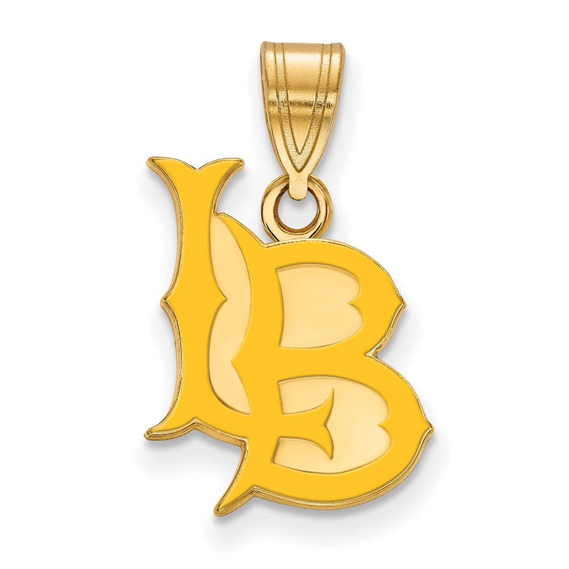 Vergoldet Sterlingsilber Logoart California State University Lang Beach L B Mittel Emailliert Anhänger