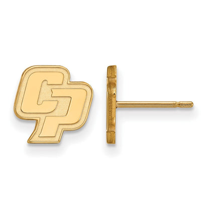 Vergoldet Sterlingsilber Logoart California Polytechnic State University C P Extra Klein Ohrstecker