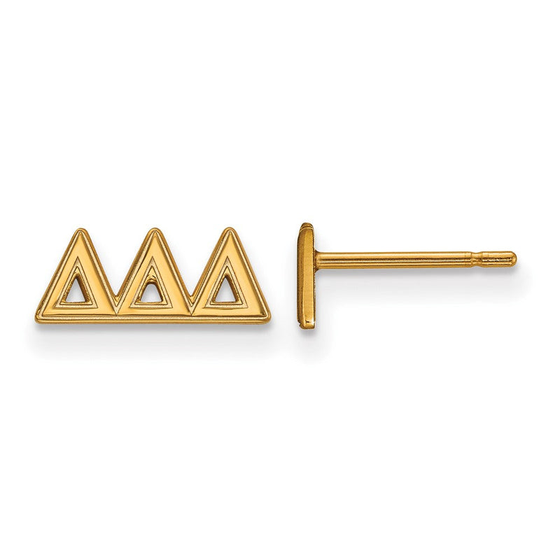 Vergoldet Sterlingsilber Logoart Delta Sorority Greek Buchstaben Extra Klein Ohrstecker