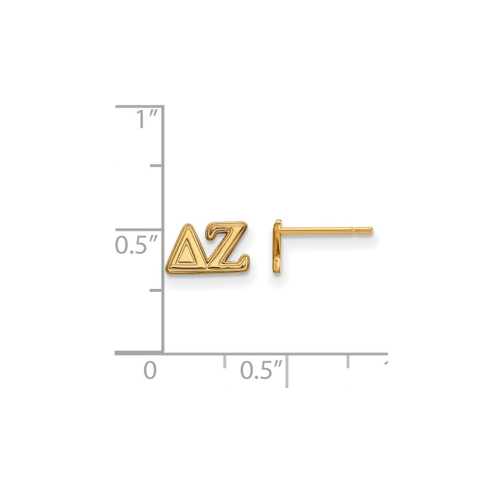 Vergoldet Sterlingsilber Logoart Delta Zeta Sorority Greek Buchstaben Extra Klein Ohrstecker