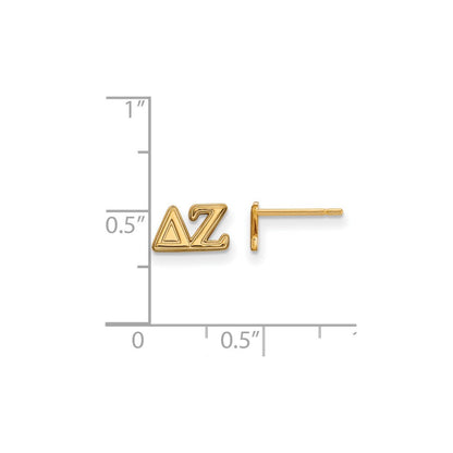 Vergoldet Sterlingsilber Logoart Delta Zeta Sorority Greek Buchstaben Extra Klein Ohrstecker