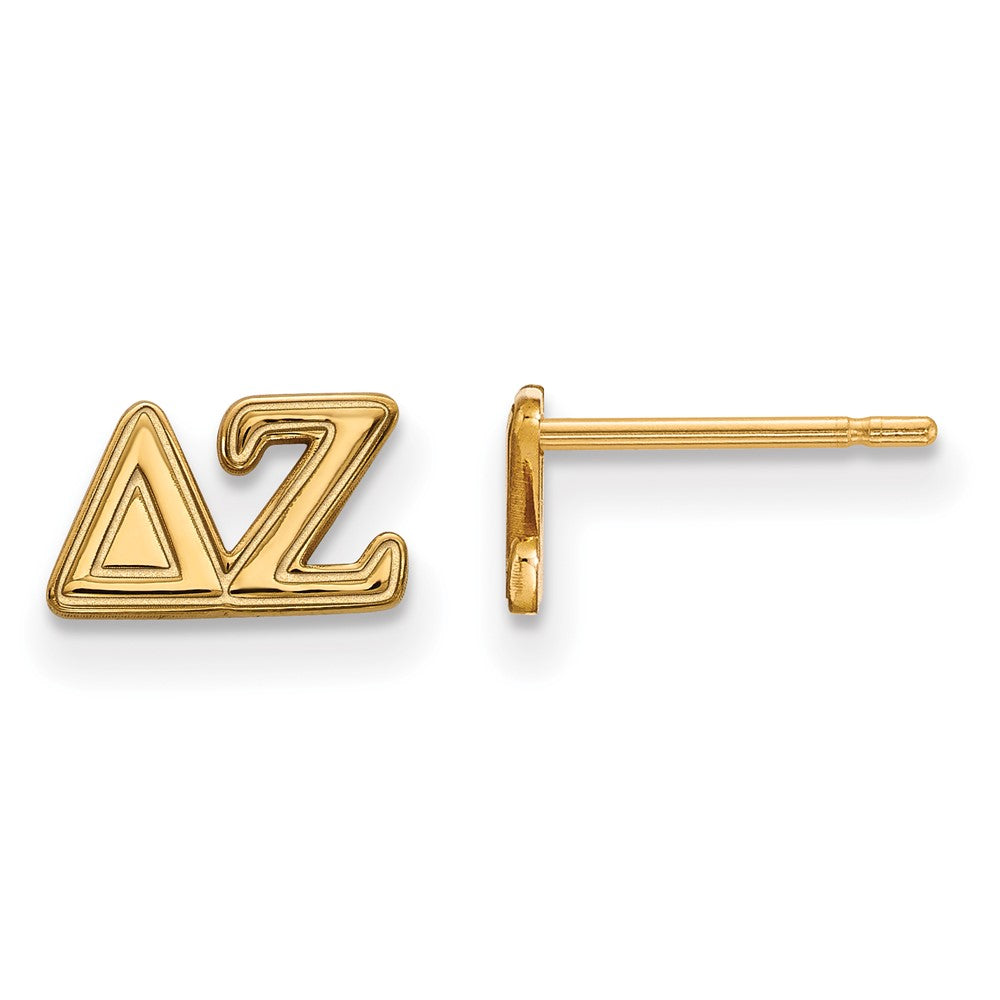 Vergoldet Sterlingsilber Logoart Delta Zeta Sorority Greek Buchstaben Extra Klein Ohrstecker
