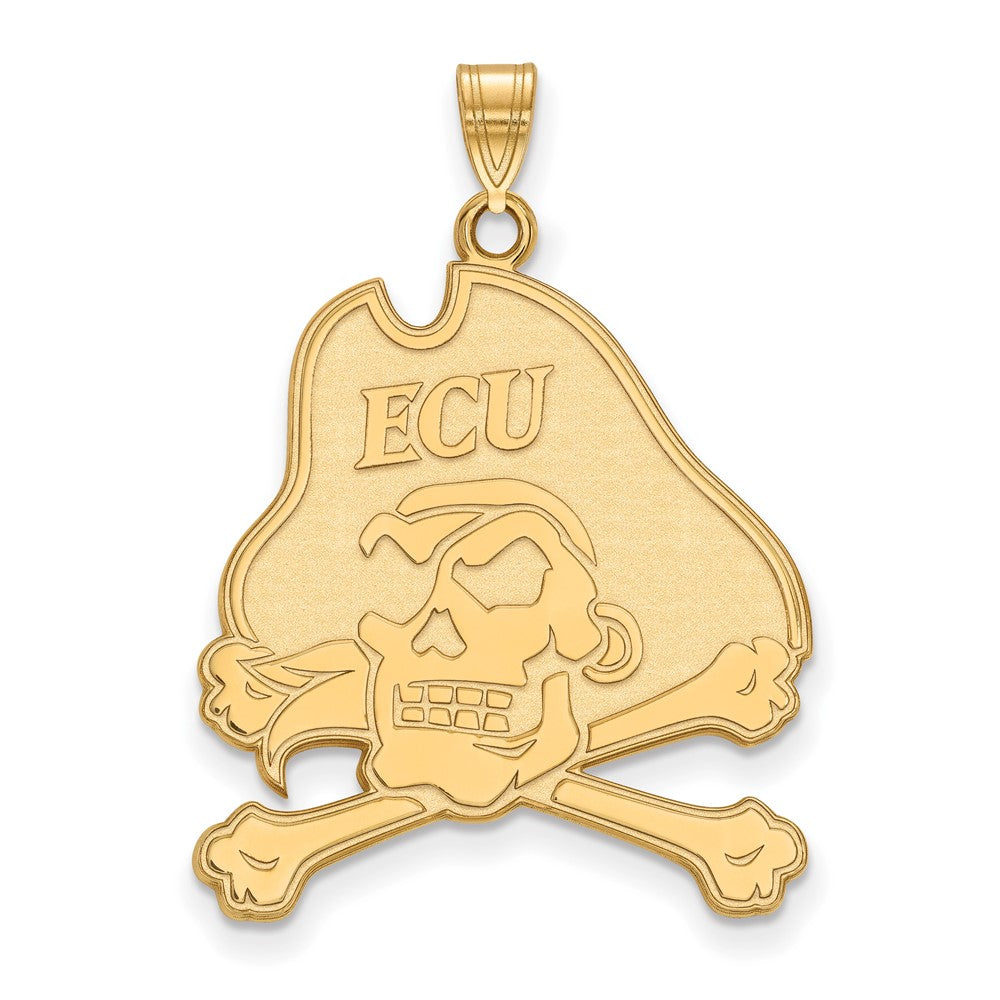 10K Gelbgold Logoart Ost Carolina University Pirat Extra Groß Anhänger