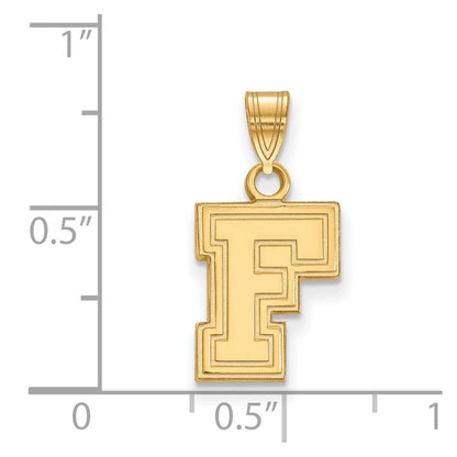 10K Gelbgold Logoart Fordham University Buchstabe F Klein Anhänger