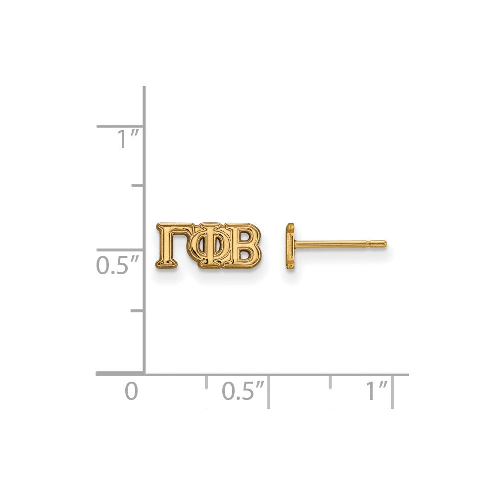 Vergoldet Sterlingsilber Logoart Gamma Phi Beta Sorority Greek Buchstaben Extra Klein Ohrstecker