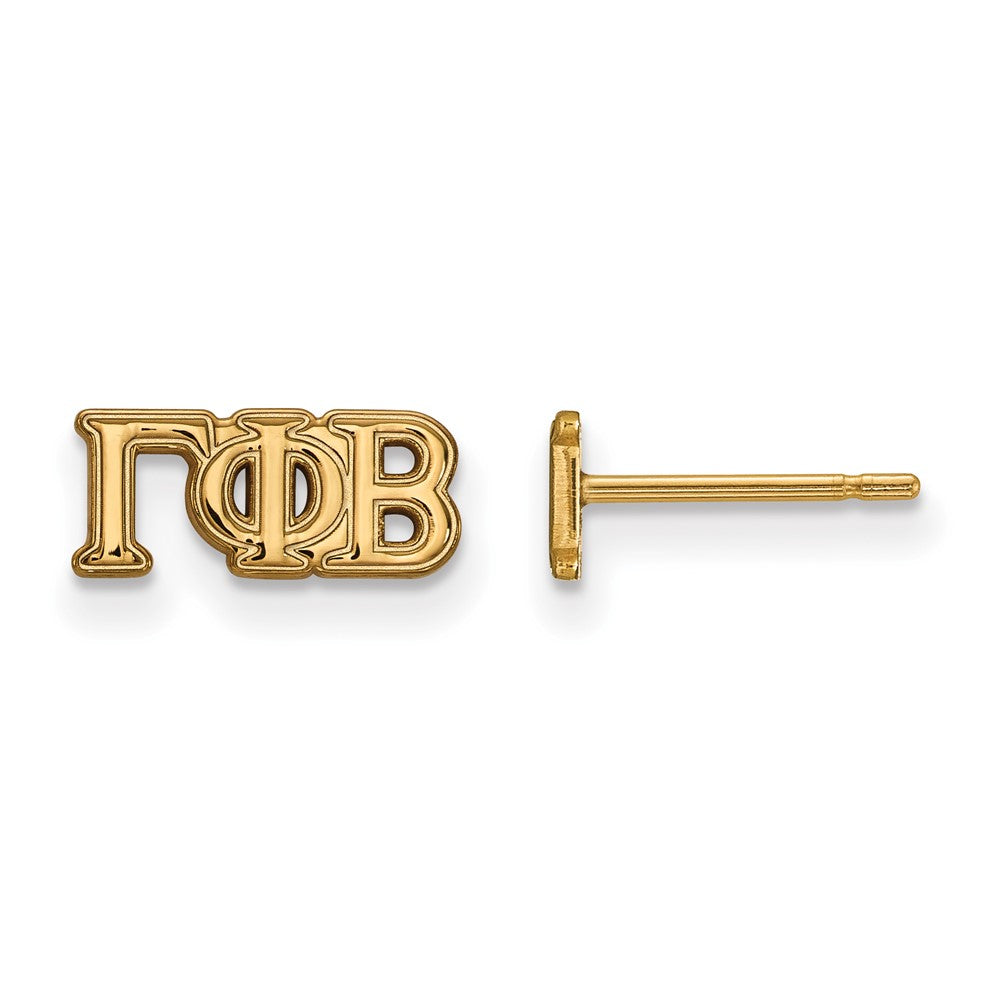 Vergoldet Sterlingsilber Logoart Gamma Phi Beta Sorority Greek Buchstaben Extra Klein Ohrstecker