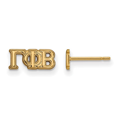 Vergoldet Sterlingsilber Logoart Gamma Phi Beta Sorority Greek Buchstaben Extra Klein Ohrstecker
