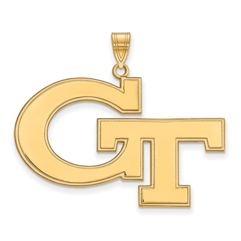 Vergoldet Sterlingsilber Logoart Georgia Institut Of Technologie G T Extra Groß Anhänger