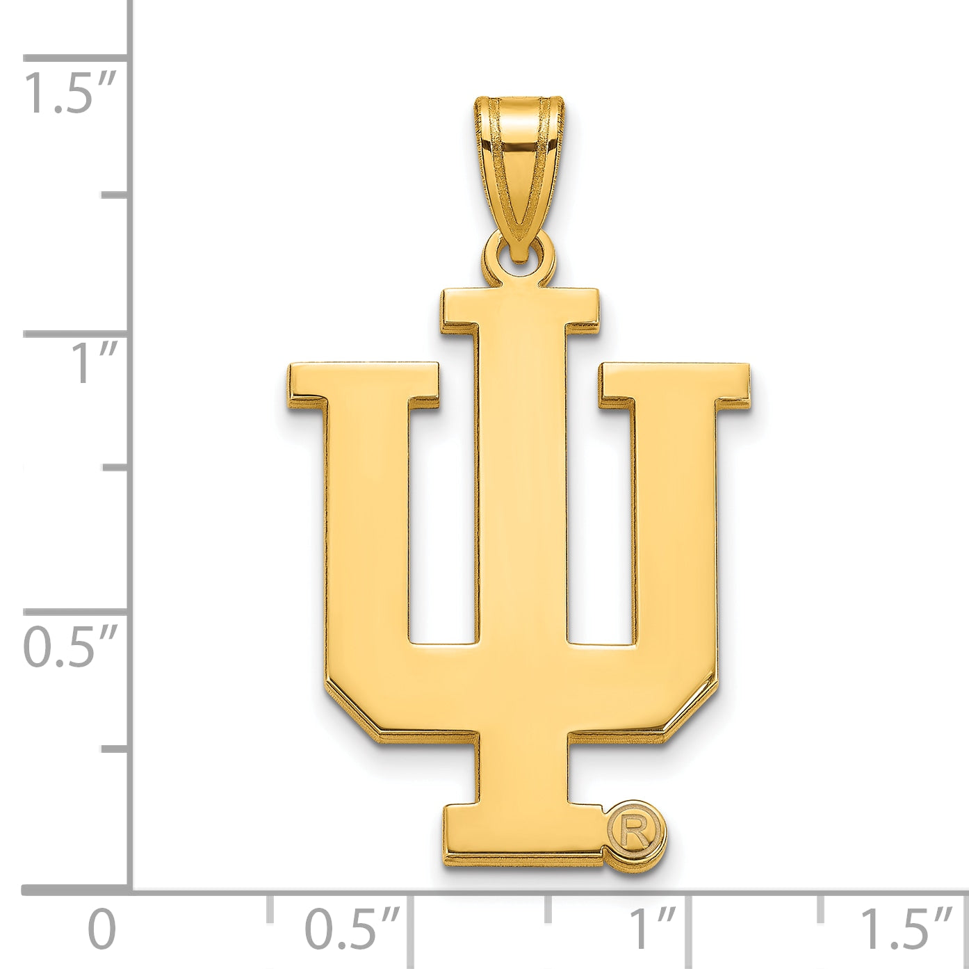 10K Gelbgold Logoart Indiana University I U Extra Groß Anhänger