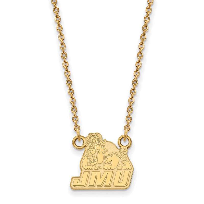 Vergoldet Sterlingsilber Logoart James Madison University Klein Anhänger 18 Zoll Halskette