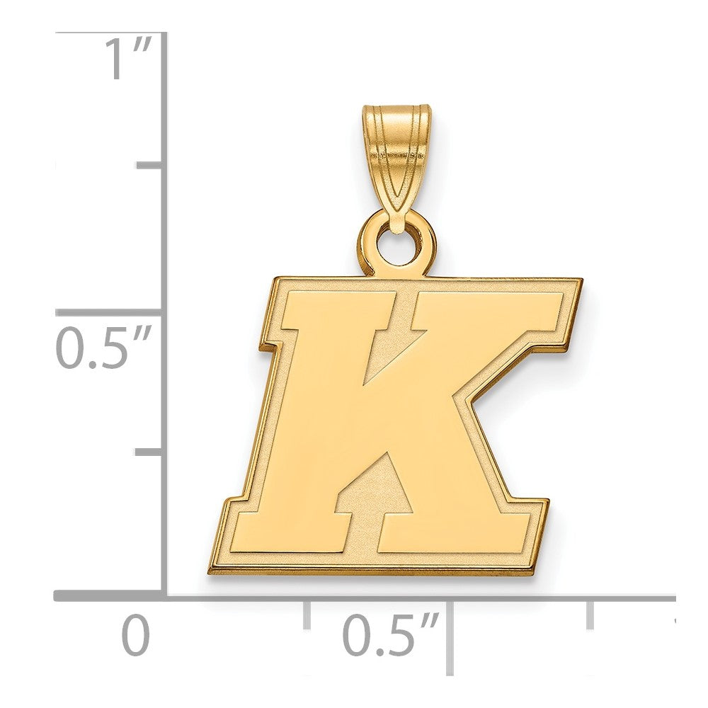 14K Gelbgold Logoart Kent State University Buchstabe K Klein Anhänger