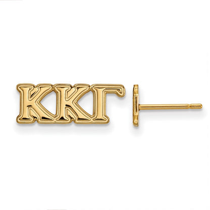 Vergoldet Sterlingsilber Logoart Kappa Gamma Sorority Greek Buchstaben Extra Klein Ohrstecker