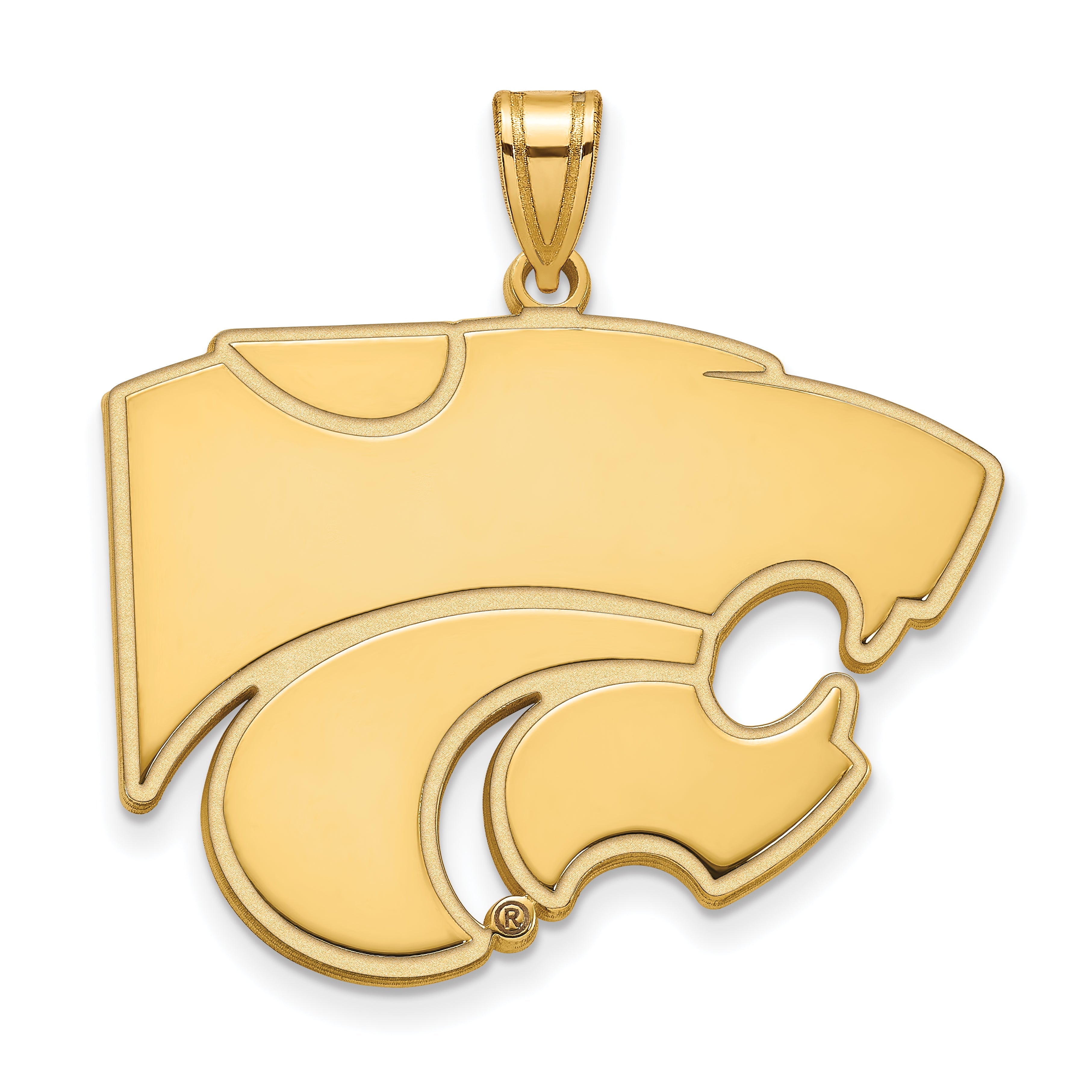 10K Gelbgold Logoart Kansas State University Wildkatze Extra Groß Anhänger