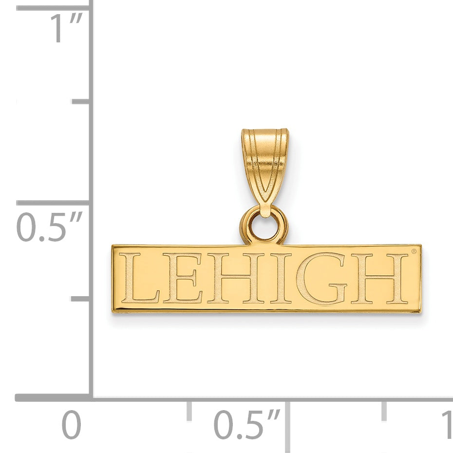Vergoldet Sterlingsilber Logoart Lehigh University Klein Stab Anhänger