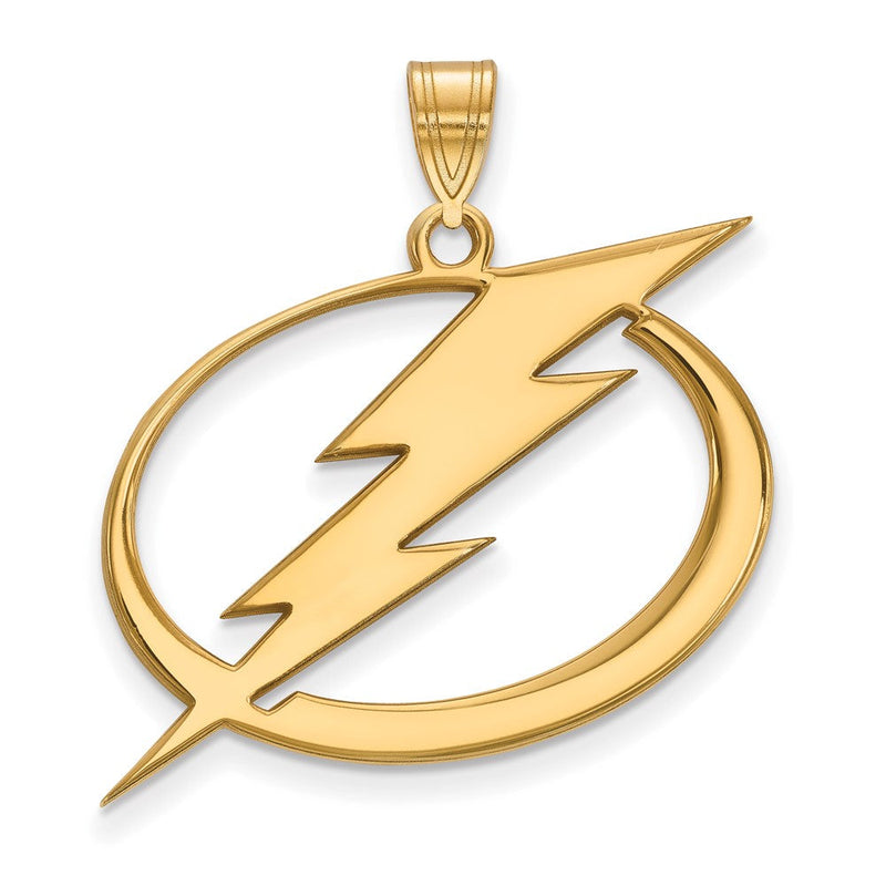 Vergoldet Sterlingsilber Nhl Logoart Tampa Bay Blitz Extra Groß Anhänger