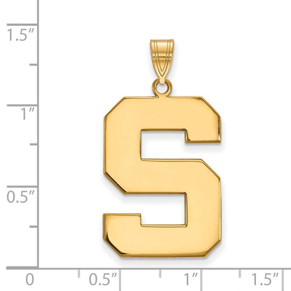 14K Gelbgold Logoart Michigan State University Buchstabe S Extra Groß Anhänger