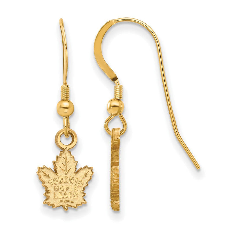 Vergoldet Sterlingsilber Nhl Logoart Toronto Maple Leafs Extra Klein Ohrhänger